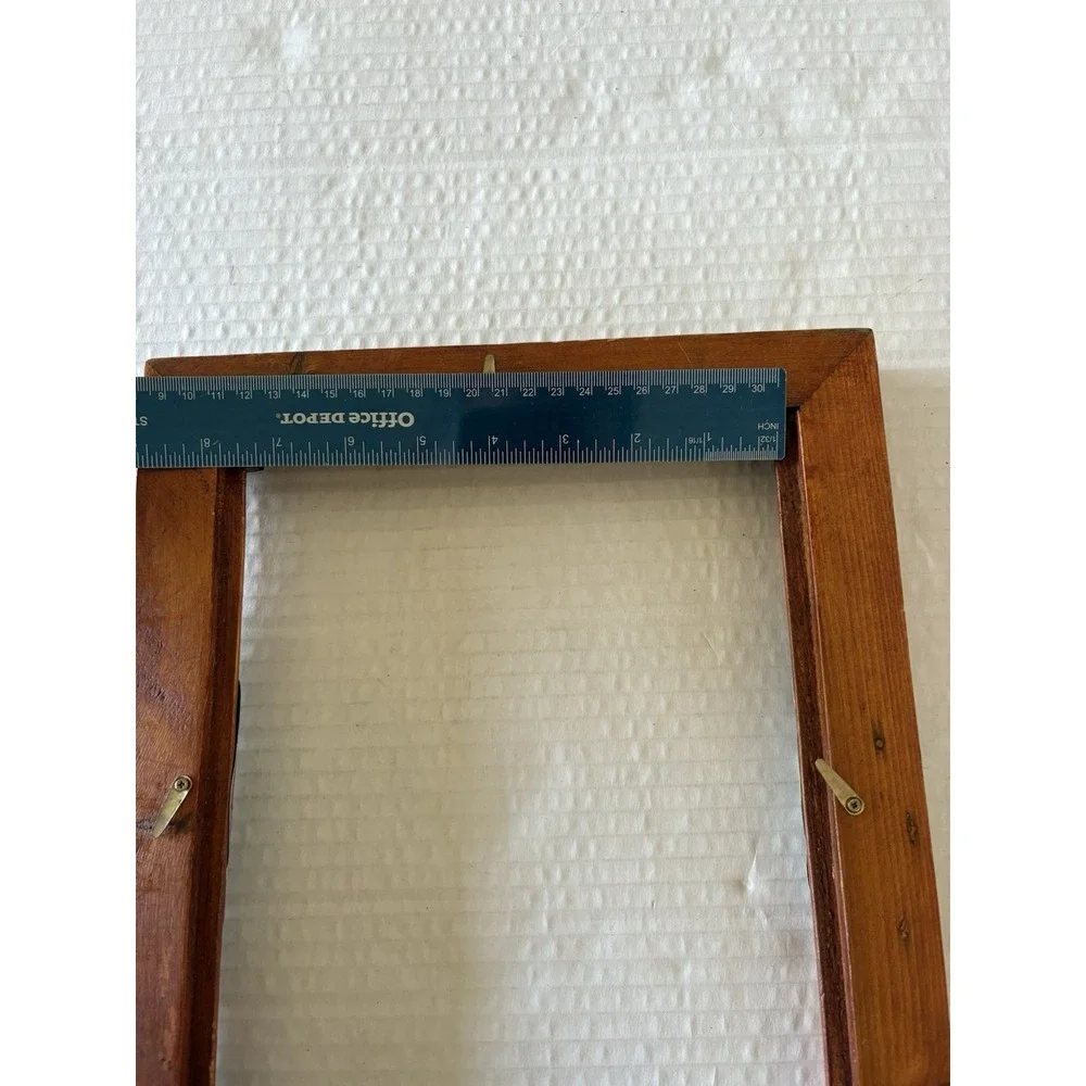 Picture Frame real rustic wood and Floral metal embellishments picture frame